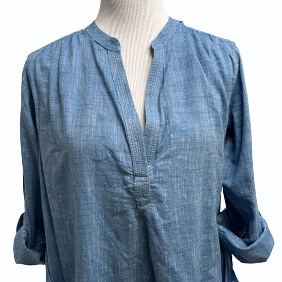 Seafolly Australia Boyfriend Beach‎ Shirt Cover-Up XS Chambray Blue Tunic - Picture 3 of 12
